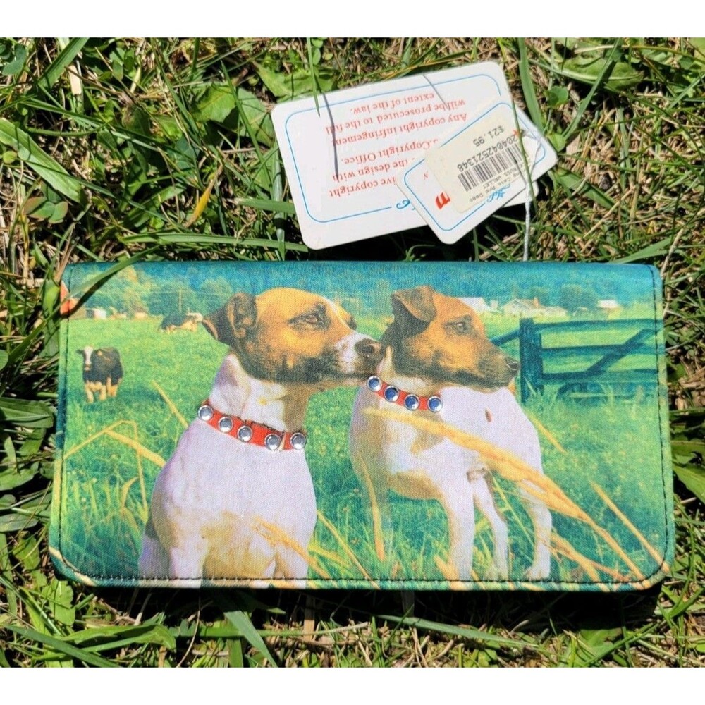Wallet Jack Russell Dog Pup Bejeweled Full Size Fashion Blossom Puppy Animal